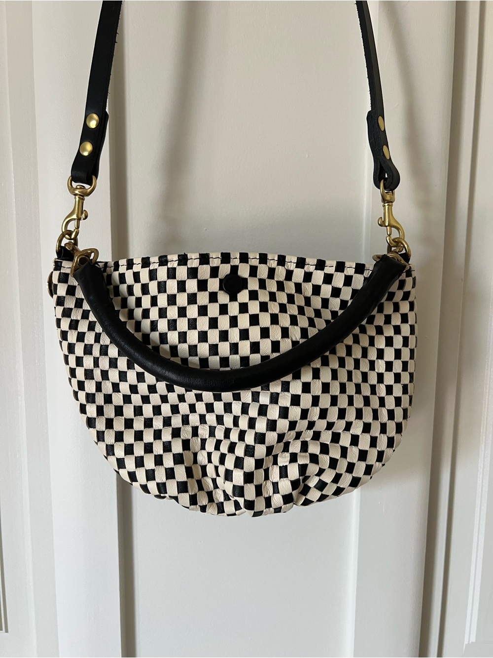 LIKE NEW Clare V. Checkered Crossbody Bag